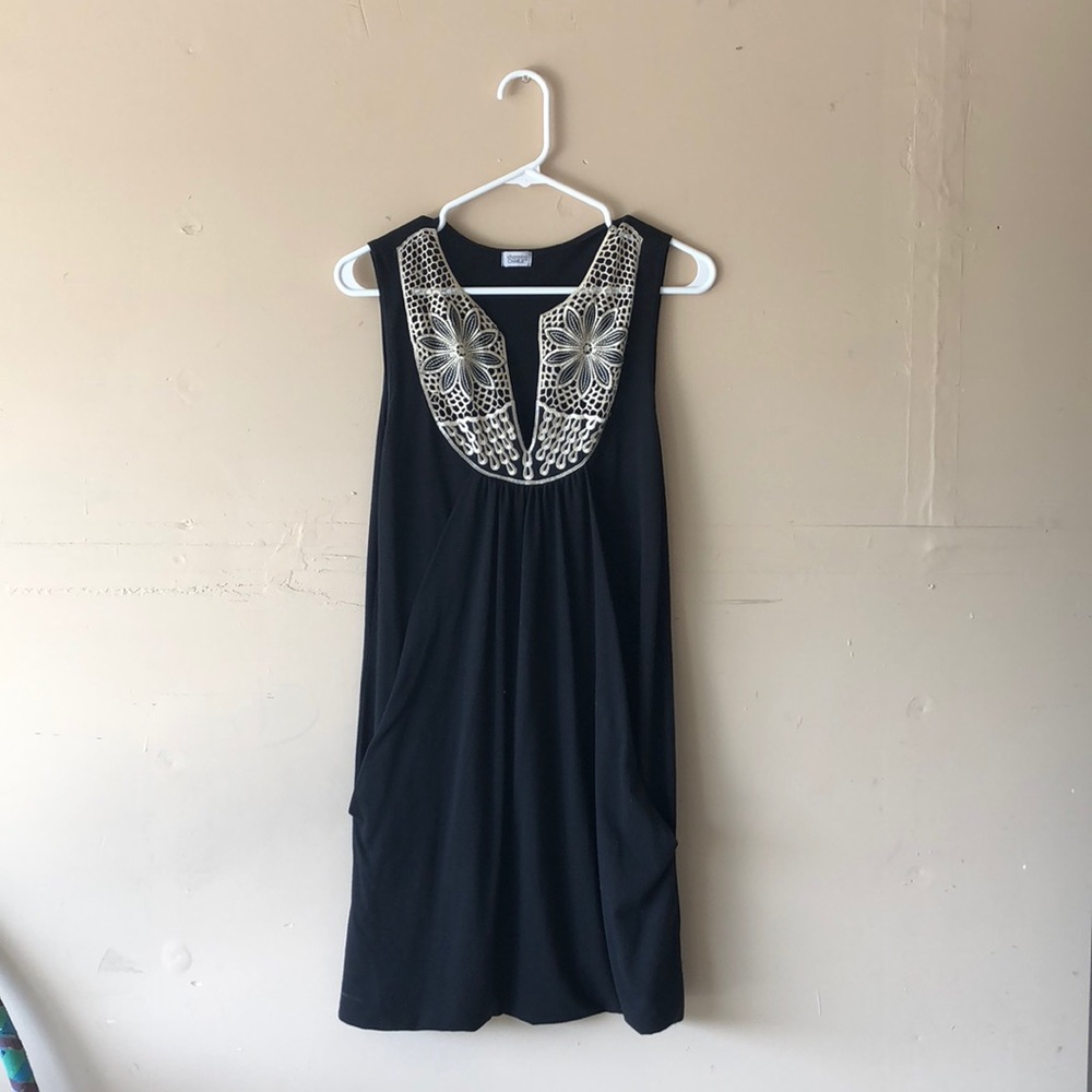 black low neck cotton dress
